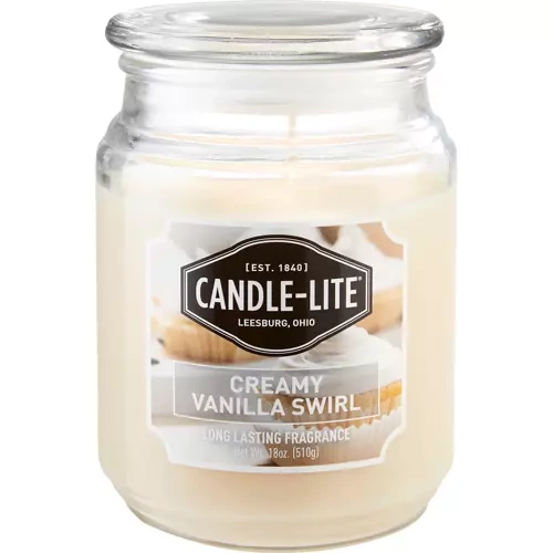 Candle-lite Everyday large scented candle in a glass jar 18 oz 510 g - Creamy Vanilla Swirl