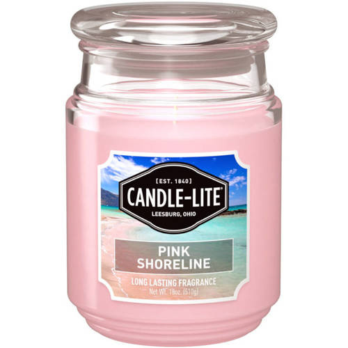 Candle-lite Everyday large scented candle in a glass jar 18 oz 510 g - Pink Shoreline