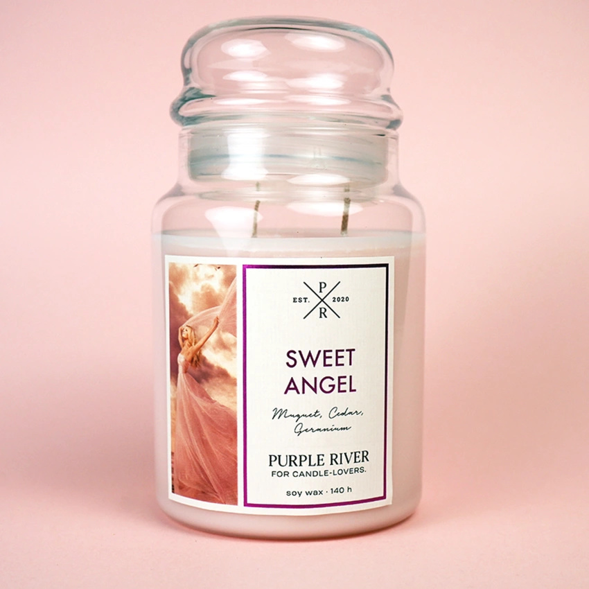 Vela de soja aromática en vaso Purple River 623 g - Sweet Angel