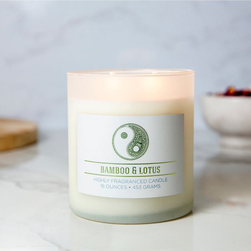 Natuurlijke soja geurkaars in glas Colonial Candle 16 oz 453 g - Bamboe Lotus