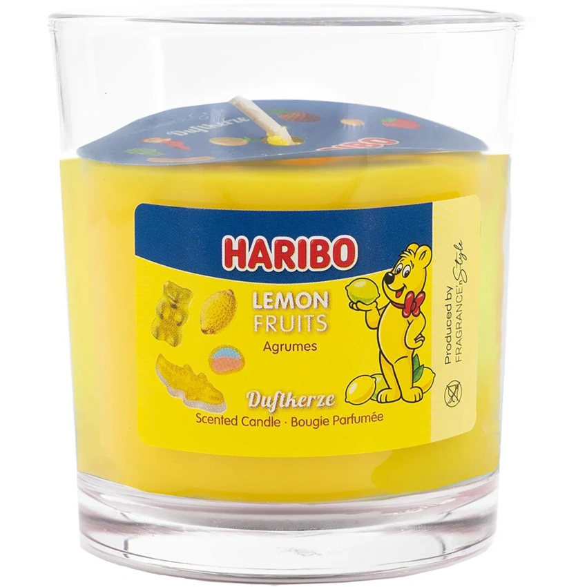 Candela profumata in vetro Haribo 135 g - Lemon Fruits