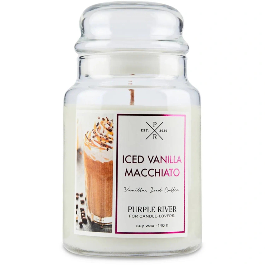 Soja geurkaars Iced Vanilla Macchiato Purple River 623 g
