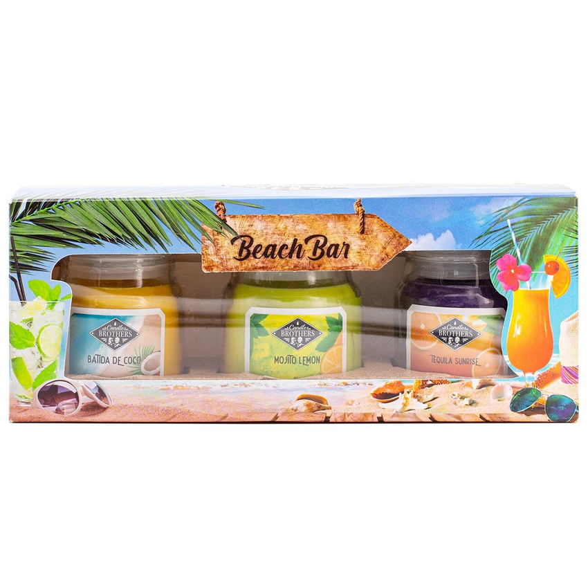 Zestaw świec zapachowych sojowych trzy sztuki 85 g Candle Brothers - Beach Bar