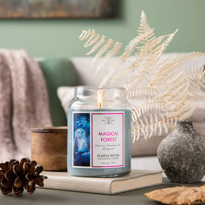 Soy scented candle Magical Forest Purple River 623 g