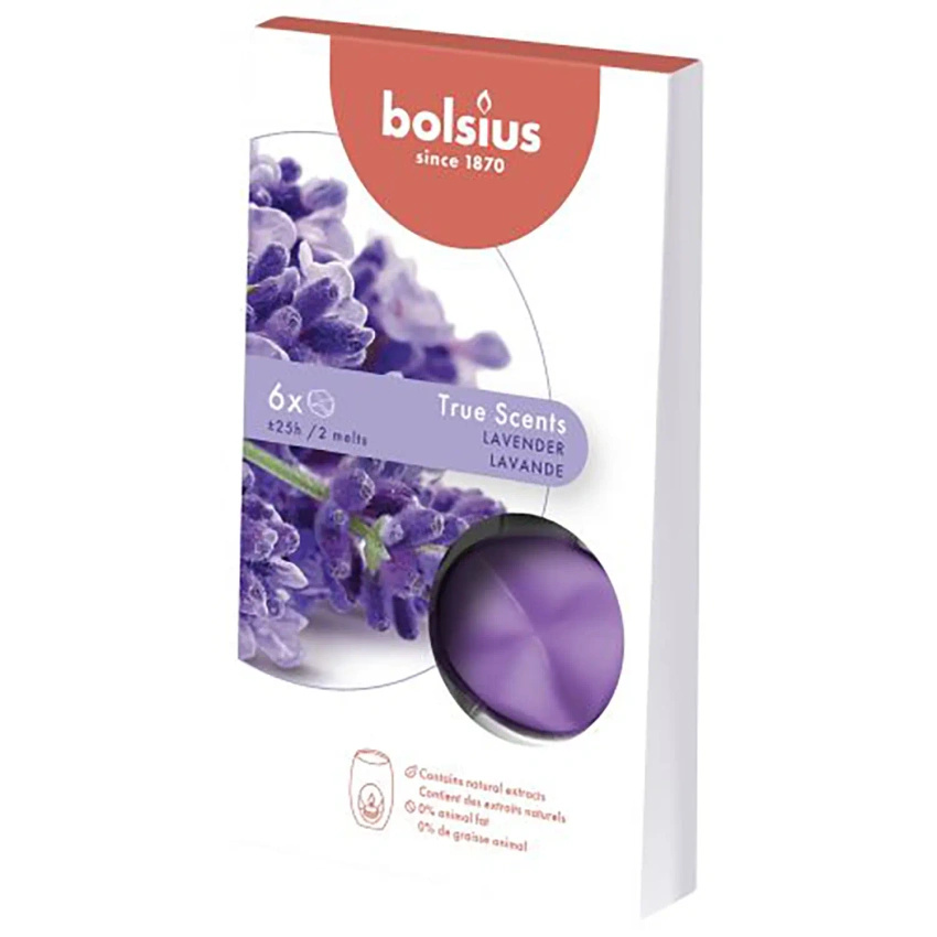 Bolsius True Scents cera profumata 6 pezzi - Lavanda
