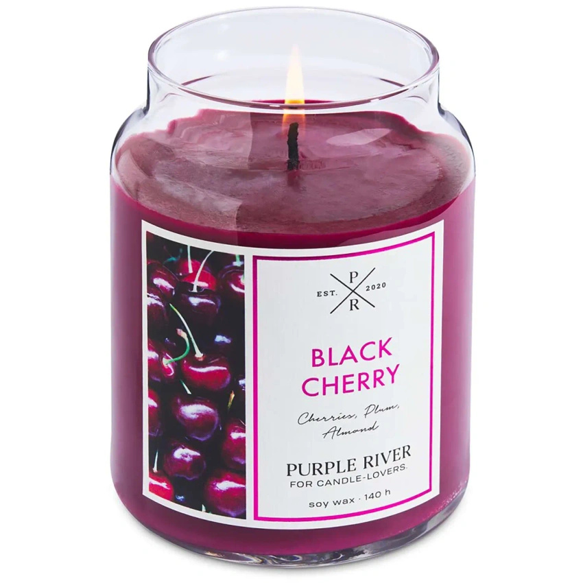 Soy scented candle Black Cherry Purple River 623 g