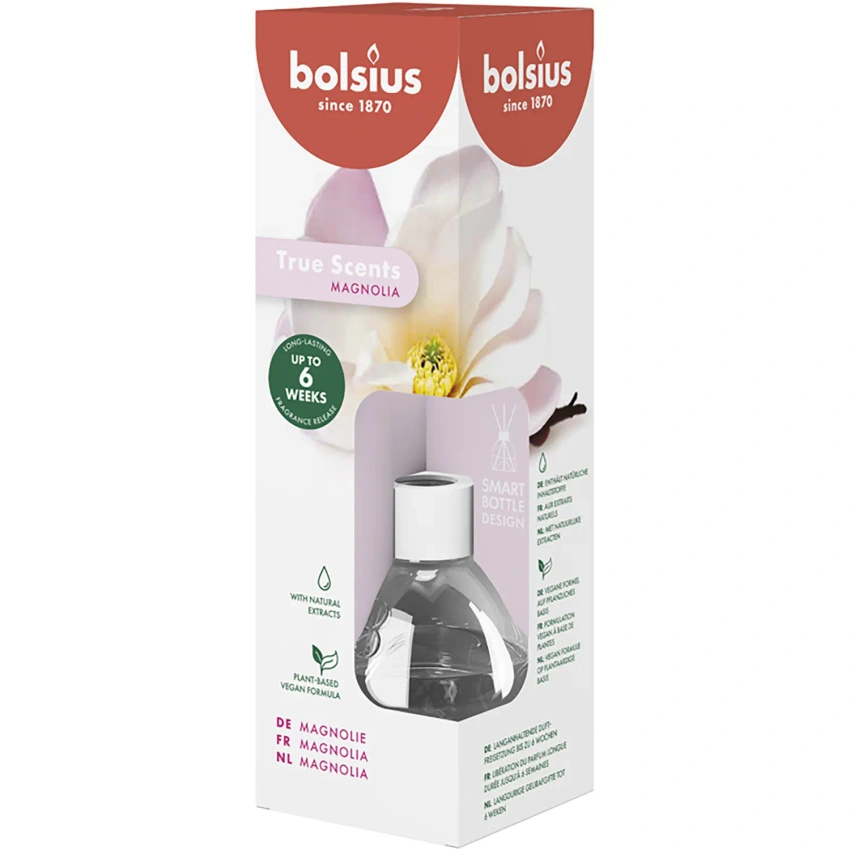 Bolsius varillas difusoras de fragancia 60 ml True Scents cristal - Magnolia