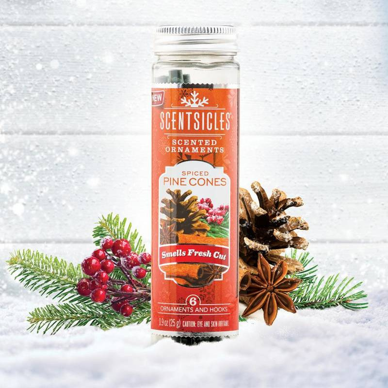 Scentsicles geurstokjes voor in de kerstboom 6 stuks - Spiced Pine Cones