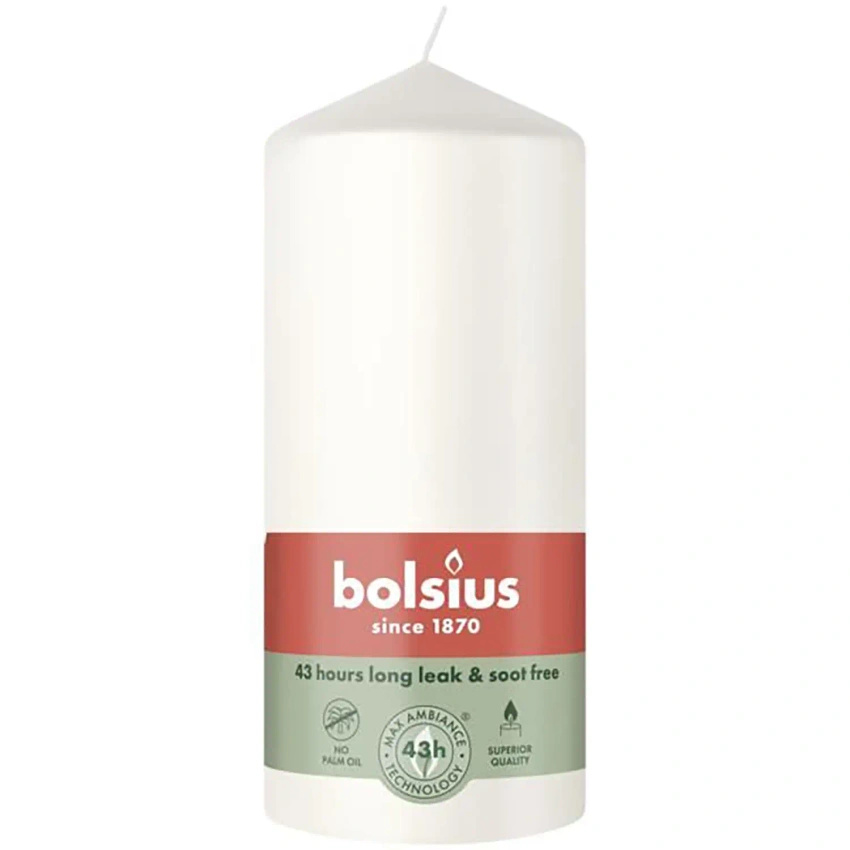 Bolsius Essentials trunk candle 130/68 mm - Cloudy White