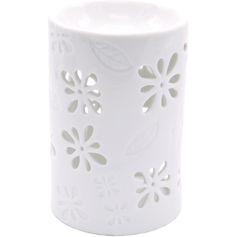 Quemador de cera Nyl flores - Blanco