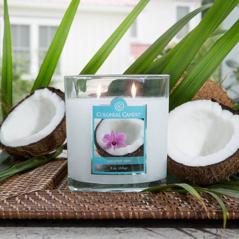 Colonial Candle medium scented oval jar candle 8 oz 226 g - Coconut Rain