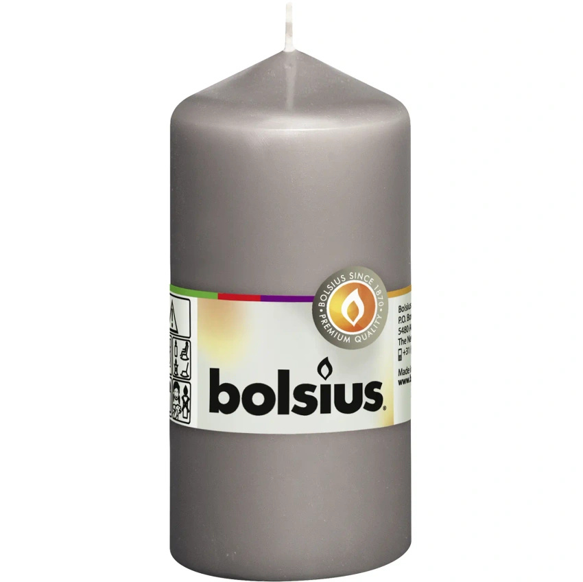 Bolsius candela per ceppi 120/58 mm - Grigio