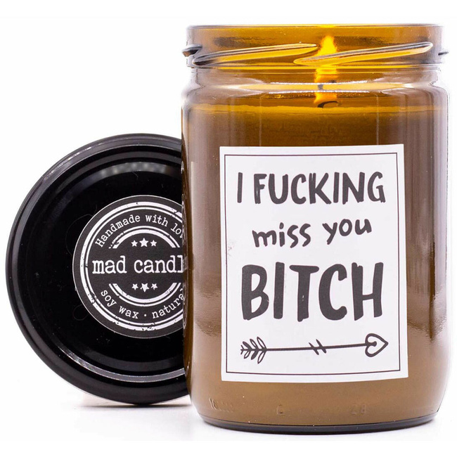 Sójová darčeková sviečka s vôňou Mad Candle 360 ​​g - I fucking miss you bitch