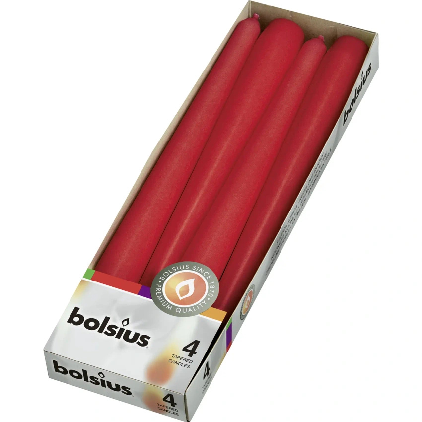 Bolsius velas de pincho 245/24 mm 4 uds - Rojo