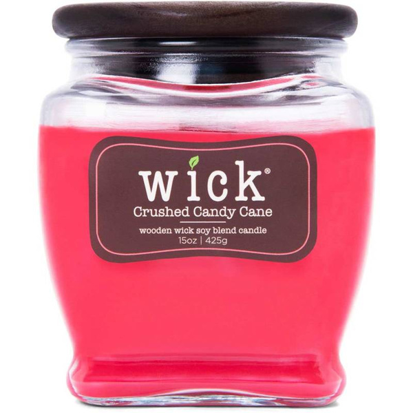 Colonial Candle Wick scented soy candle, wooden wick 15 oz 425 g - Crushed Candy Cane