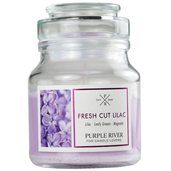 Purple River sojowa naturalna świeca zapachowa w szkle 4 oz 113 g - Fresh Cut Lilac